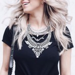 Darius Crystal Embellished Silver Statement Necklace
